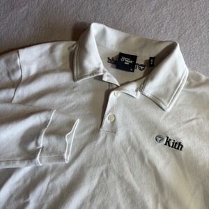 Kith Taylor Made Long Sleeve Polo Shirt Beige White Golf Mens XL